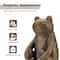 Glitzhome® 12" Resin Bronze Squatting Frog Statue